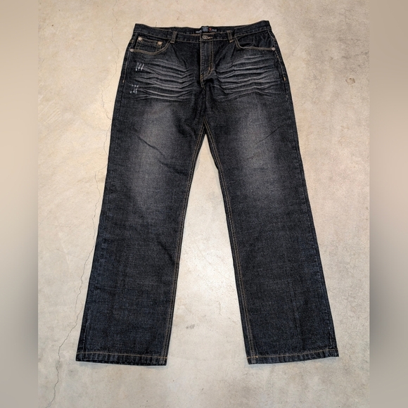Y2K Raw Blue Jeans Mens 38x33 Denim Streetwear - Picture 1 of 5